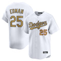 Los Angeles Dodgers #25 Tommy Edman Player White Gold CONTON Collection Limited Home Stitched Jerseys