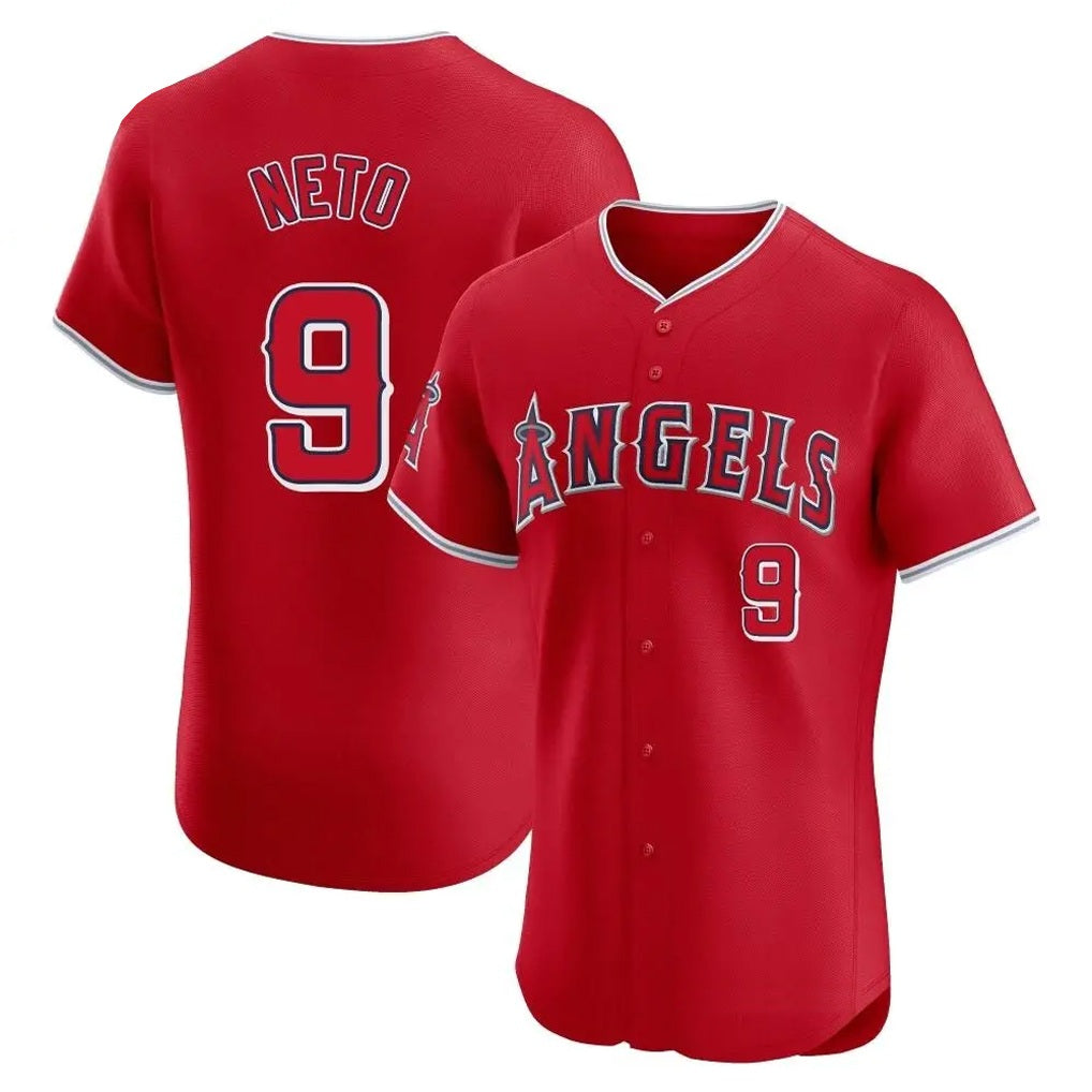Los Angeles Angels #9 Zach Neto Player Red CONTON Home Limited Elite Stitched Jerseys