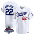 Los Angeles Dodgers #22 Clayton Kershaw White CONTON 2024 World Series Champions Home Limited Stitched Jersey