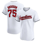 Cleveland Guardians #75 Connor Brogdon Player White CONTON Limited Elite Home Stitched Jerseys