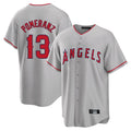 Los Angeles Angels #13 Drew Pomeranz Player Gray CONTON Home Game Stitched Jerseys