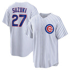 Chicago Cubs #27 Seiya Suzuki White CONTON Home Replica Jersey