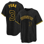 Houston Astros #3 Jeremy Pena Player Black CONTON Snake Skin City Home Game Stitched Jerseys