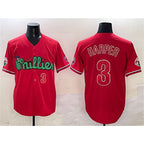 Philadelphia Phillies #3 Bryce Harper Red CONTON Phanatic Limited Stitched Jersey