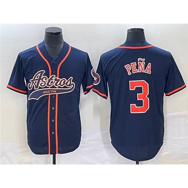 Houston Astros #3 Jeremy Pena Navy CONTON Cool Base Stitched Jersey