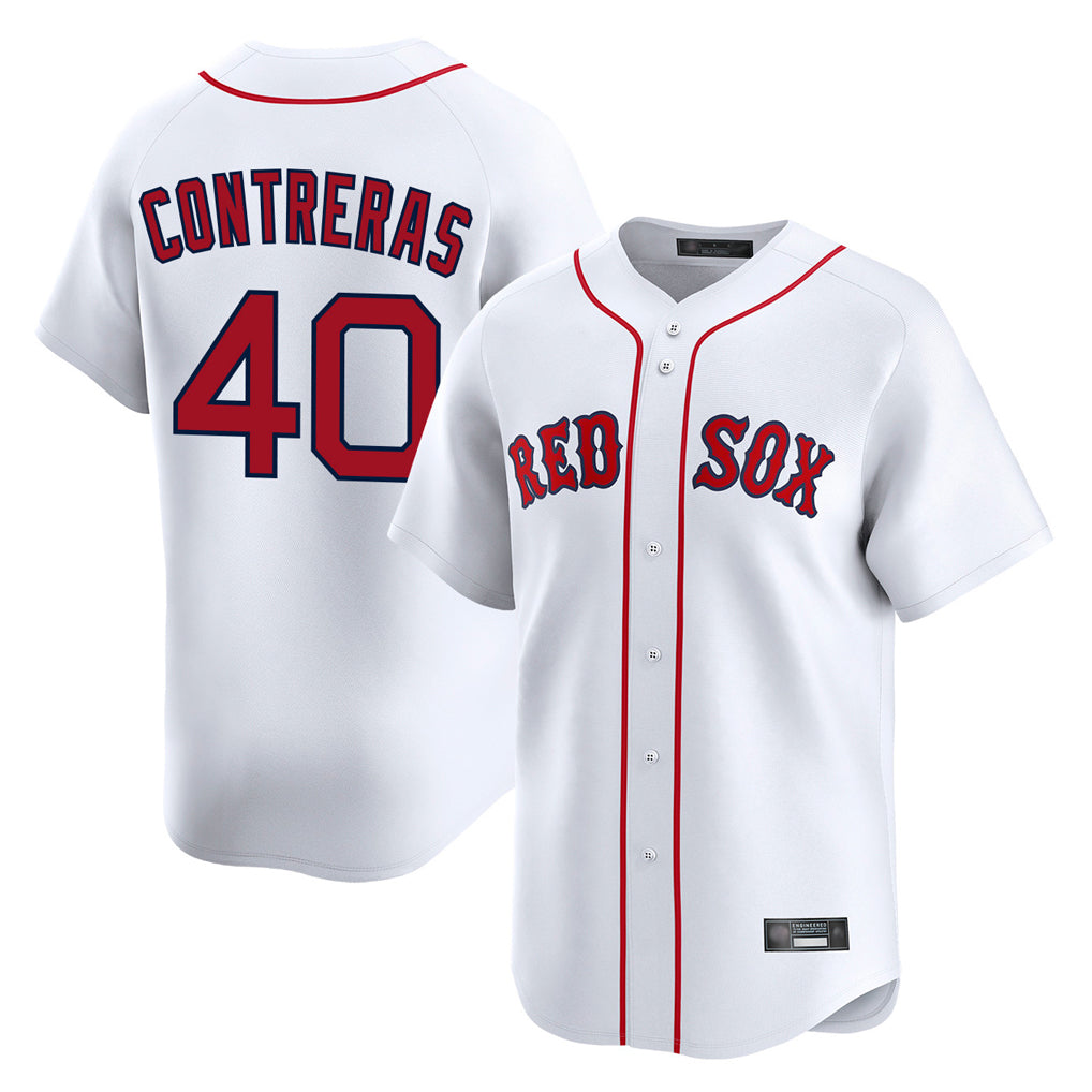 Boston Red Sox #40 Willson Contreras Player White CONTON Limited Home Game Stitched Jerseys1