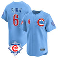 Chicago Cubs #6 Matt Shaw Player Light Blue CONTON 150th Anniversary Limited Home Stitched Jerseys