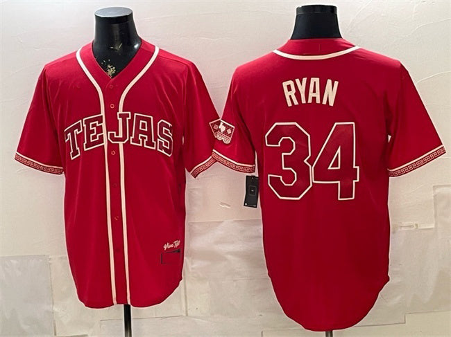 Texas Rangers #34 Nolan Ryan Red CONTON 2026 City Connect Stadium Stitched Jersey