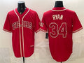Texas Rangers #34 Nolan Ryan Red CONTON 2026 City Connect Stadium Stitched Jersey