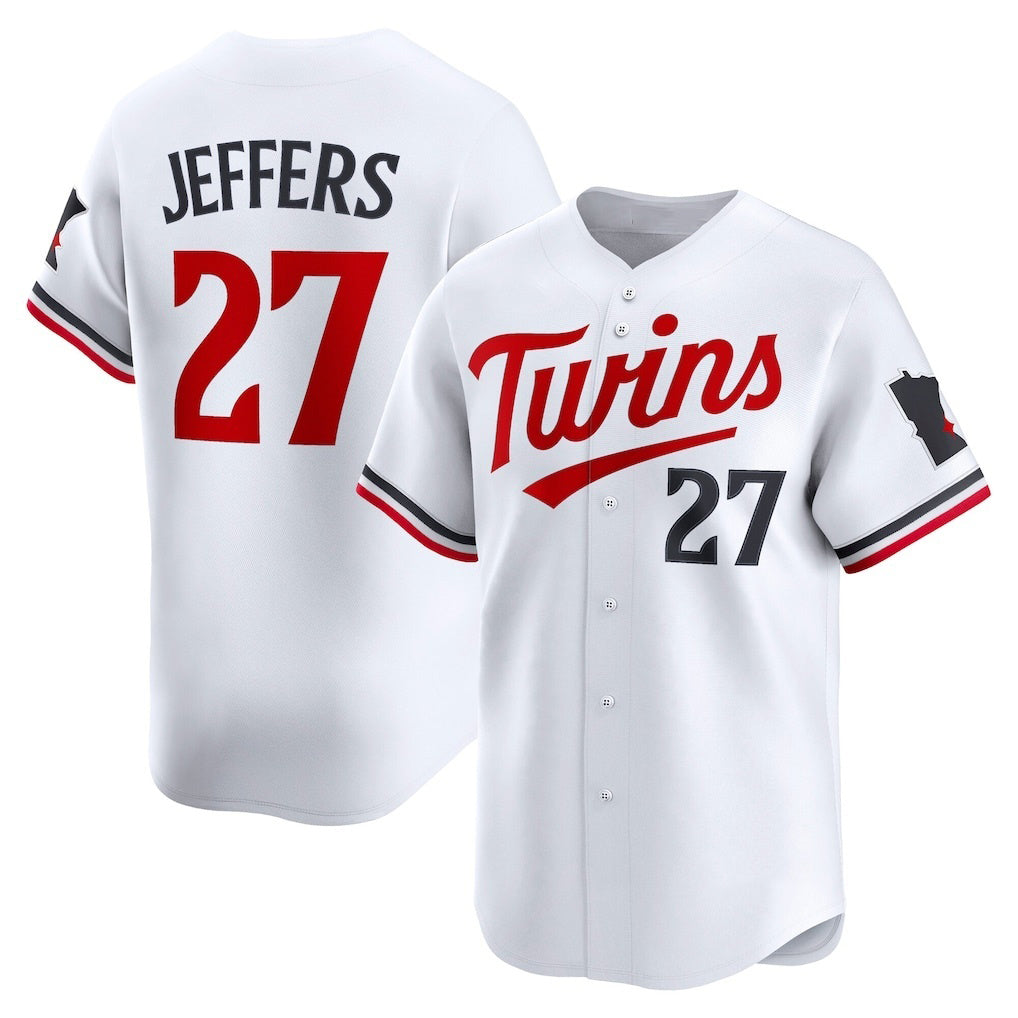 Minnesota Twins #27 Ryan Jeffers White CONTON Home Limited Player Jersey