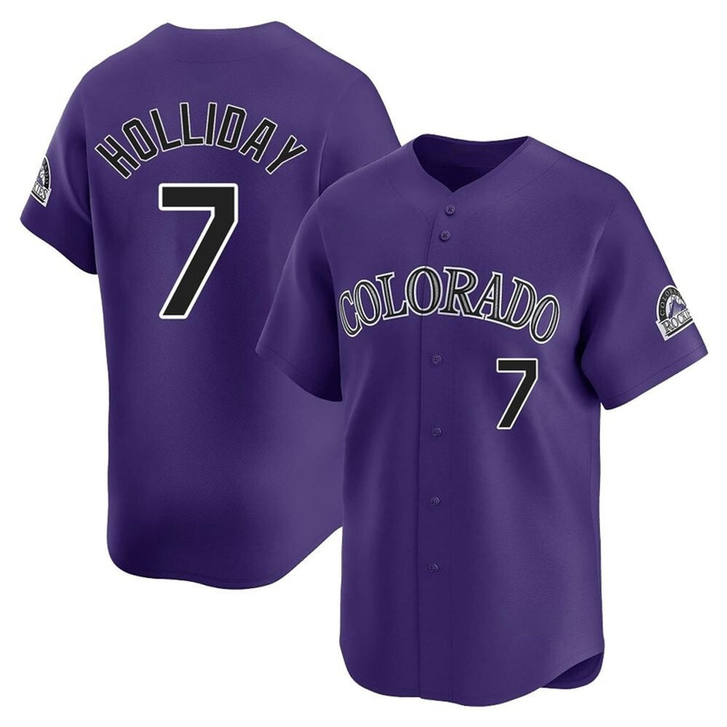 Colorado Rockies #7 Matt Holliday Player Purple CONTON Limited Home Stitched Jerseys