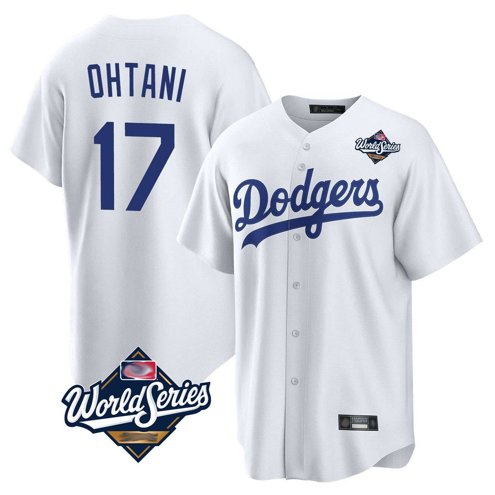 Los Angeles Dodgers #17 Shohei Ohtani Player White CONTON World Series Game Home Stitched Jerseys