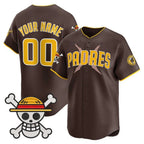 Custom San Diego Padres x One Piece Brown CONTON Vapor Premier Limited Jersey - Stitched