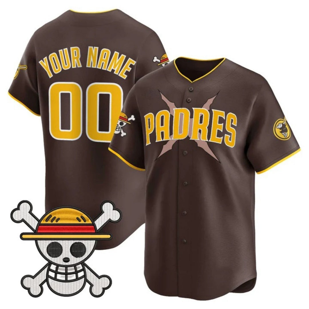 Custom San Diego Padres x One Piece Brown CONTON Vapor Premier Limited Jersey - Stitched