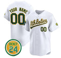 Custom Oakland Athletics Active Player White CONTON Rickey Henderson Patch Vapor Premier Limited Stitched Jersey