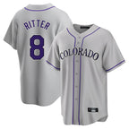 Colorado Rockies #8 Ryan Ritter Player Gray CONTON Game Home Stitched Jerseys