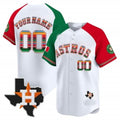 Custom Houston Astros Mexico Texas White CONTON Patch Vapor Premier Limited Jersey ¨C Alternate