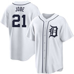 Detroit Tigers #21 Jackson Jobe White CONTON Cool Base Stitched Jersey