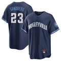 Chicago Cubs #23 Ryne Sandberg Player Navy CONTON City Connect Home Game Stitched Jerseys