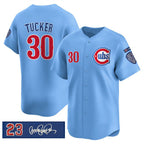 Chicago Cubs #30 Kyle Tucker Blue CONTON 'Ryne Sandberg Tribute' Vapor Limited V3 Stitched Jersey