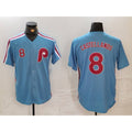 Philadelphia Phillies #8 Nick Castellanos Number Light Blue CONTON Cooperstown Cool Base Jersey