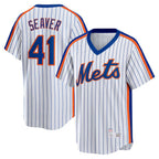 New York Mets #41 Tom Seaver White CONTON Home Cooperstown Collection Player Jersey