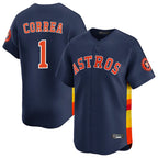 Houston Astros #1 Carlos Correa Player Navy CONTON Home Limited Stitched Jerseys