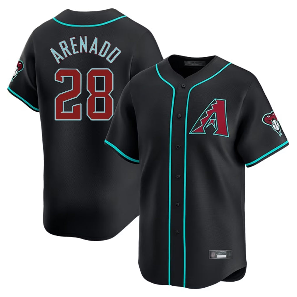 Arizona Diamondbacks #28 Nolan Arenado Player Black CONTON Limited Home Game Stitched Jerseys