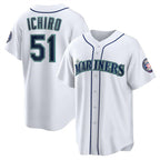 Seattle Mariners #51 Ichiro Suzuki White CONTON Cool Base Stitched Jersey