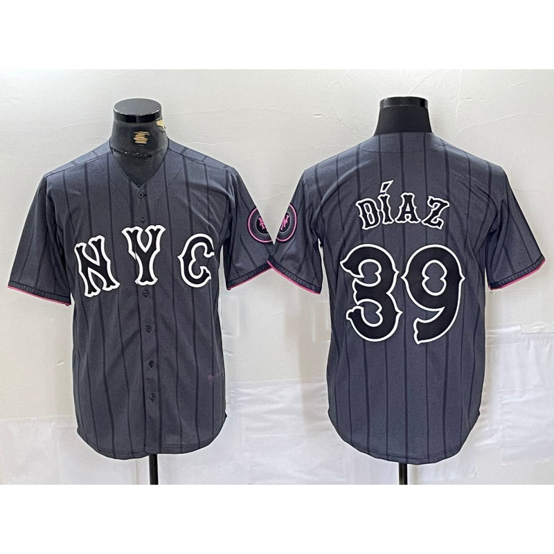 New York Mets #39 Edwin Diaz Gray CONTON 2024 City Connect Cool Base Jersey 2