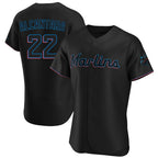 Miami Marlins #22 Sandy Alcantara Player Black CONTON Home Limited Elite Stitched Jerseys