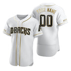 Custom Arizona Diamondbacks White CONTON Stitched Flex Base Golden Edition Jersey