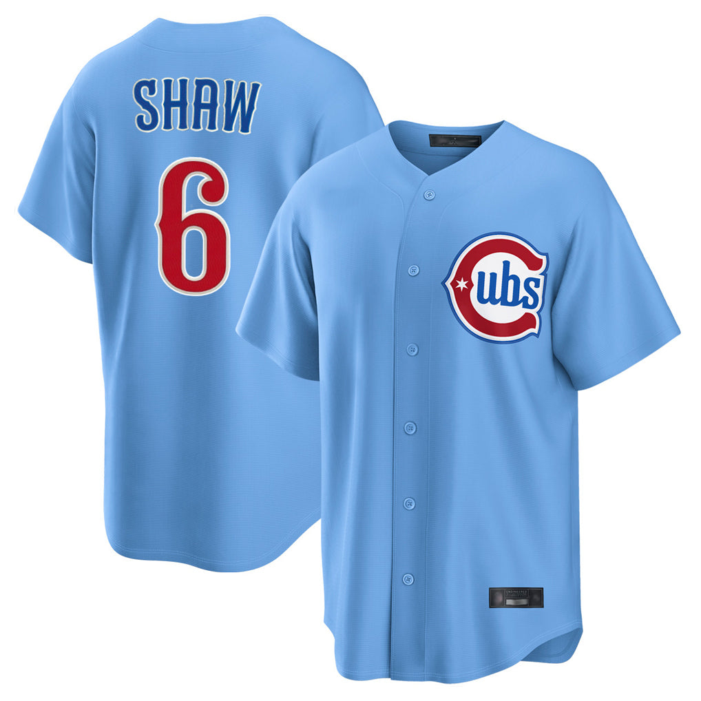 Chicago Cubs #6 Matt Shaw Player Light Blue CONTON Home Game Stitched Jerseys