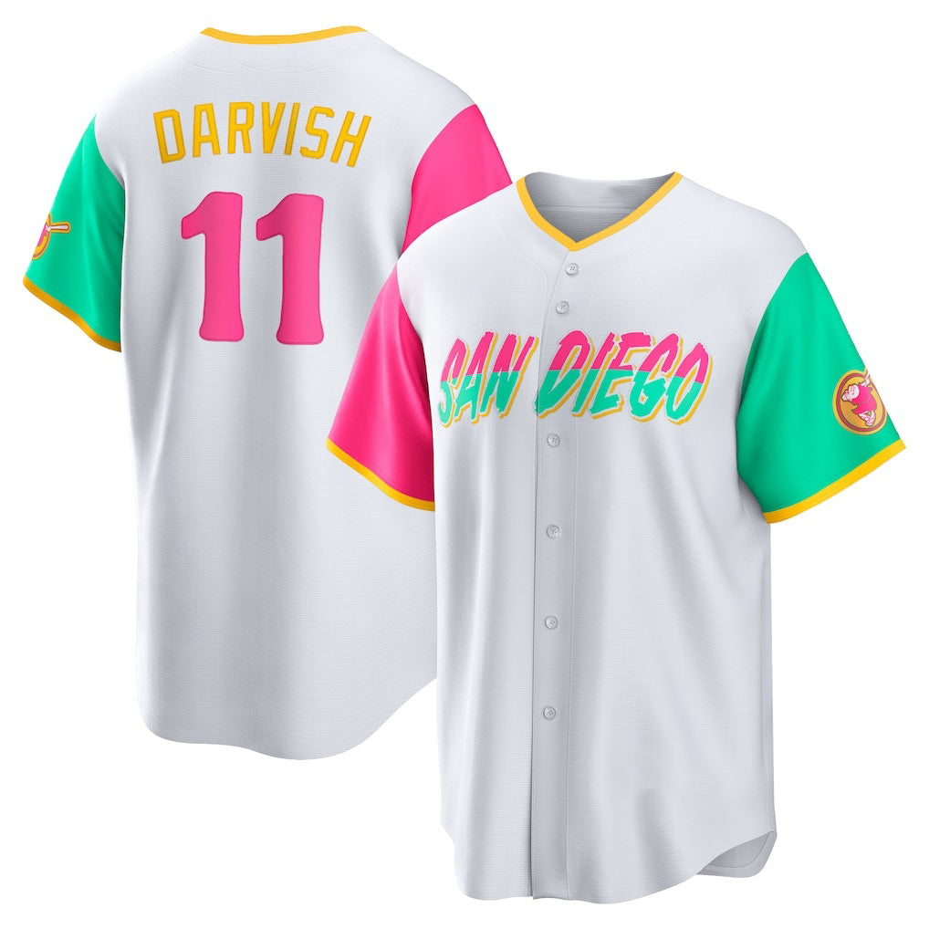 San Diego Padres #11 Yu Darvish White CONTON City Connect Replica Player Jersey