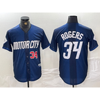 Detroit Tigers #34 Jake Rogers 2024 Navy CONTON City Connect Cool Base Limited Stitched Jerseys