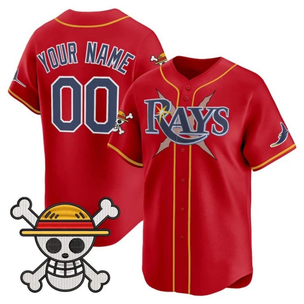 Custom Tampa Bay Rays x One Piece Red CONTON Vapor Premier Limited Jersey - Stitched