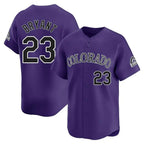 Colorado Rockies #23 Kris Bryant Player Purple CONTON Limited Home Stitched Jerseys