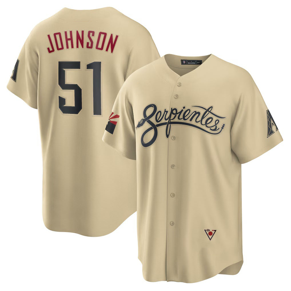 Arizona Diamondbacks #51 Randy Johnson Gold CONTON Sand City Connect Replica Player Jersey
