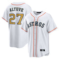 Houston Astros #27 Jose Altuve Player Gold CONTON Collection Game Home Stitched Jerseys