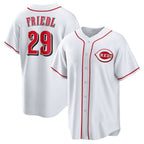Cincinnati Reds #29 TJ Friedl White CONTON Home Replica Jersey