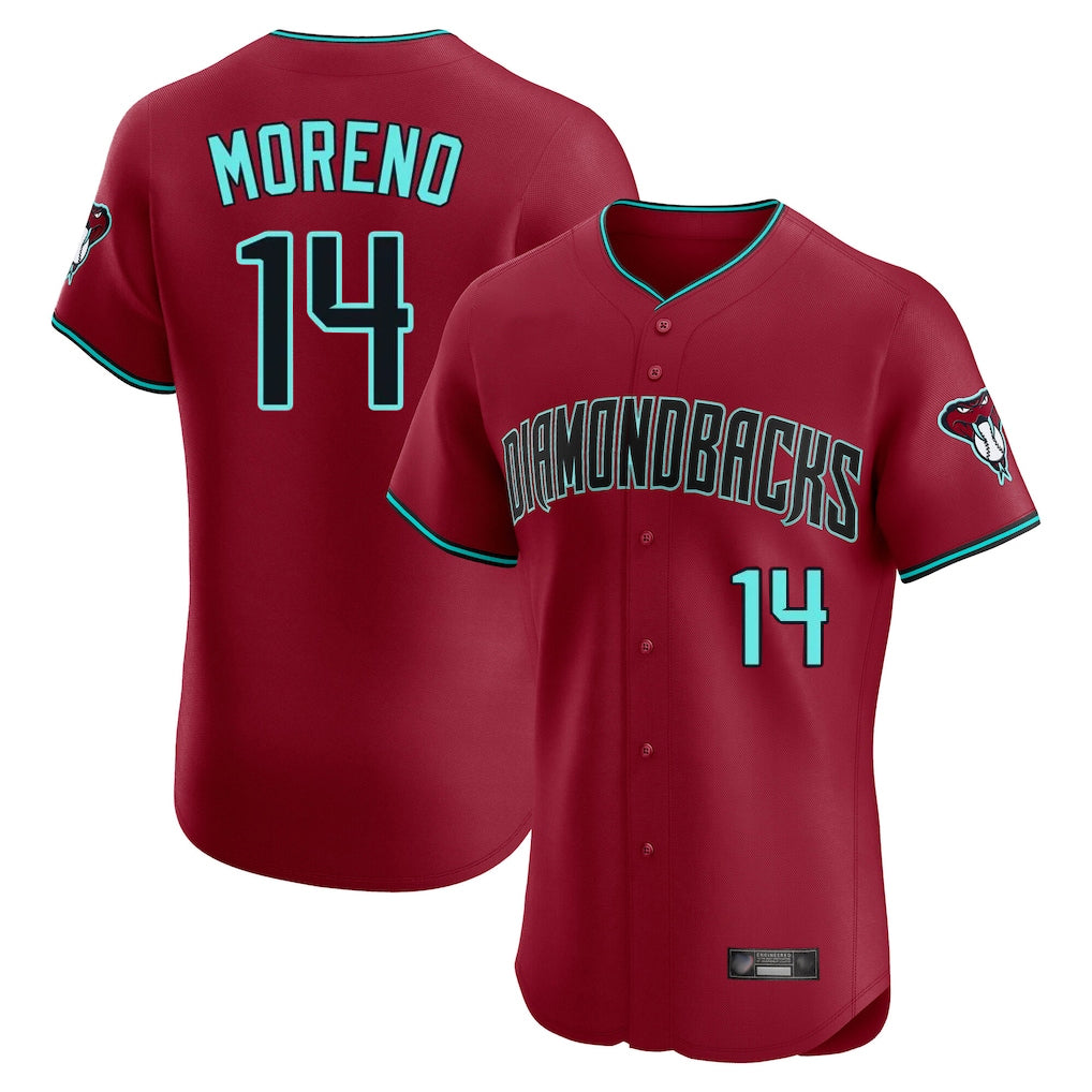 Arizona Diamondbacks #14 Gabriel Moreno Player Red CONTON Limited Elite Home Game Stitched Jerseys