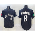 Los Angeles Dodgers #8 Enrique Hernandez Black CONTON Mexico 2025 LA Gothic Style With Fernando Patch Vapor Premier Limited Stitched Jersey