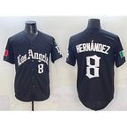 Los Angeles Dodgers #8 Enrique Hernandez Black CONTON Mexico 2025 LA Gothic Style With Fernando Patch Vapor Premier Limited Stitched Jersey
