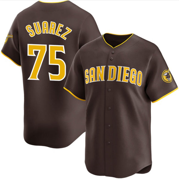 San Diego Padres #75 Robert Suarez Brown CONTON 2024 Away Limited Stitched Jersey