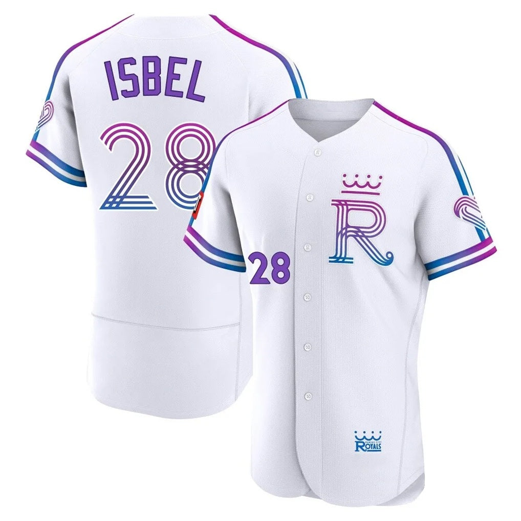 Kansas City Royals #28 Kyle Isbel Player White CONTON 2026 City Connect Limited Elite Home Stitched Jerseys
