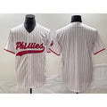 Philadelphia Phillies Blank White CONTON Pinstripe Cool Base Stitched Jersey