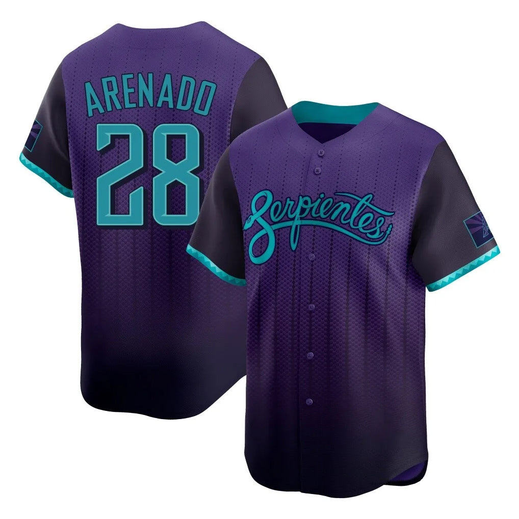 Arizona Diamondbacks #28 Nolan Arenado Player Purple CONTON City Connect Limited Home Game Stitched Jerseys