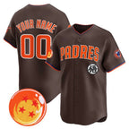 Custom San Diego Padres x Dragon Ball Brown CONTON Vapor Premier Limited Jersey - All Stitched