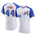 Atlanta Braves #44 Hank Aaron Player White CONTON City Connect Limited Elite Home Game Stitched Jerseys