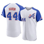 Atlanta Braves #44 Hank Aaron Player White CONTON City Connect Limited Elite Home Game Stitched Jerseys